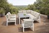 Obrazek Zestaw mebli aluminiowych od Just Relax: Narożnik Chicago + Stół 150 + 3 Fotele Biały