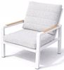 Obrazek Zestaw mebli aluminiowych od Just Relax: Narożnik Chicago + Stół + 2 Fotele Biały
