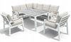 Obrazek Zestaw mebli aluminiowych od Just Relax: Narożnik Chicago + Stół + 2 Fotele Biały