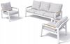 Zestaw meble ogrodowe aluminiowe modułowe Sofa + 2 fotele Biały
