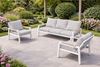 Zestaw meble ogrodowe aluminiowe modułowe Sofa + 2 fotele Biały