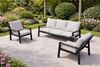 Zestaw meble ogrodowych aluminiowe modułowe Sofa + 2 fotele Grafitowy