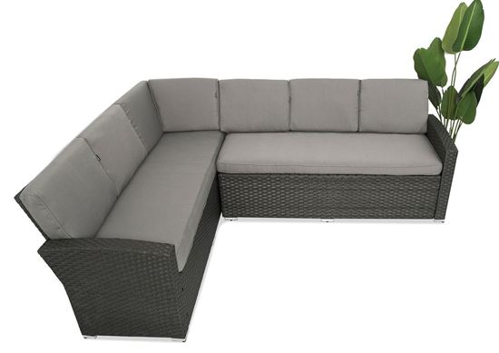Obrazek Meble ogrodowe rattanowe Just Relax Narożnik Milano Lewy Grafitowy