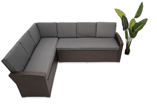 Obrazek Meble ogrodowe rattanowe Just Relax Narożnik Milano Lewy Ciemny