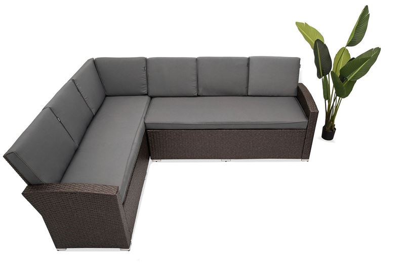 Obrazek Meble ogrodowe rattanowe Just Relax Narożnik Milano Lewy Ciemny