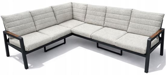 Obrazek Zestaw Meble Ogrodowe Modułowe Aluminiowe Chicago Narożnik Grafitowy