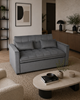 Sofa z funkcją spania rozkładana kanapa regulacja zagłówka szara