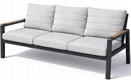 Zestaw meble ogrodowych aluminiowe modułowe Sofa + 2 fotele Grafitowy