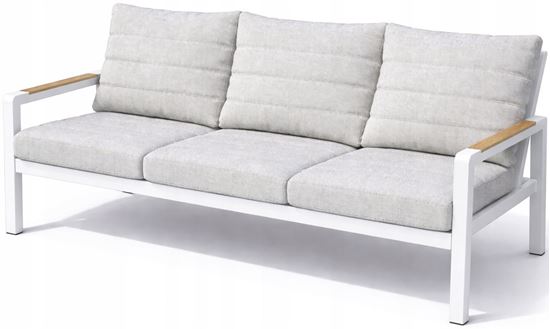 Zestaw meble ogrodowe aluminiowe modułowe Sofa + 2 fotele Biały