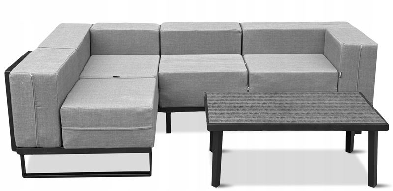 Obrazek Zestaw meble ogrodowych metalowych Loft Line narożnik Lounge ze stolikiem