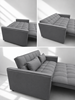Sofa z funkcją spania rozkładana kanapa regulacja zagłówka szara