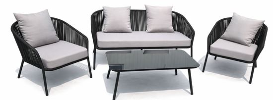 Obrazek Zestaw mebli metalowych od Just Relax: Sofa + Stół + 2 Fotela