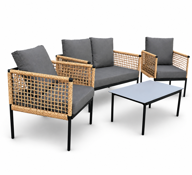 Obrazek Yellow Rope Loft ZESTAW MEBLI OGRODOWYCH Sofa + Stół + 2 Fotele