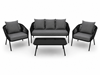 Obrazek Black Rope Loft - Zestaw mebli metalowych: Sofa + Stół + 2 Fotele