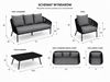 Obrazek Black Rope Loft - Zestaw mebli metalowych: Sofa + Stół + 2 Fotele