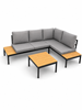 Obrazek Wood Steel Loft Compact - METALOWY ZESTAW MEBLI OGRODOWYCH Narożnik + Stół 56 cm