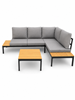 Obrazek Wood Steel Loft Compact - METALOWY ZESTAW MEBLI OGRODOWYCH Narożnik + Stół 56 cm