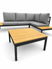 Obrazek Wood Steel Loft Compact - METALOWY ZESTAW MEBLI OGRODOWYCH Narożnik + Stół 56 cm