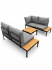Obrazek Wood Steel Loft Compact - METALOWY ZESTAW MEBLI OGRODOWYCH Narożnik + Stół 56 cm