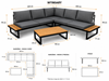 Obrazek Wood Steel Loft Long - METALOWY ZESTAW MEBLI OGRODOWYCH Narożnik + Stół 100 cm