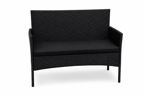 Obrazek Sofa Ogrodowa 2-osobowa SFS Czarno-Grafitowa