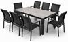 Obrazek Zestaw Meble Ogrodowe Aluminiowe Obiadowe Stół 180 cm + 8 krzeseł Grafitowy