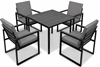 Obrazek Zestaw meble ogrodowych metalowych Loft Line Big Family 4 – stół z 4 krzesłami